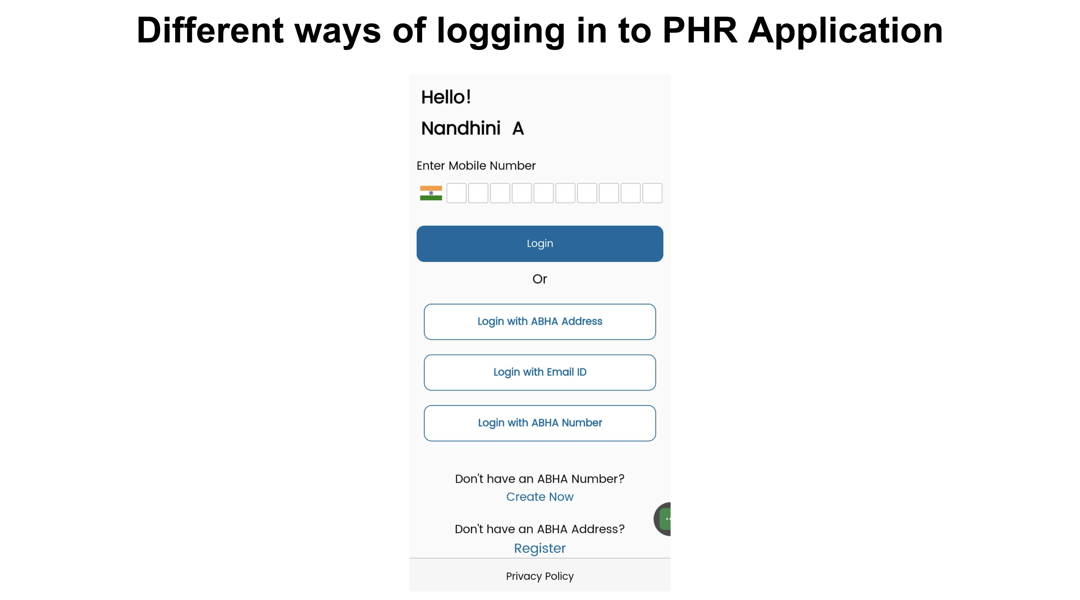 Different Login Methods