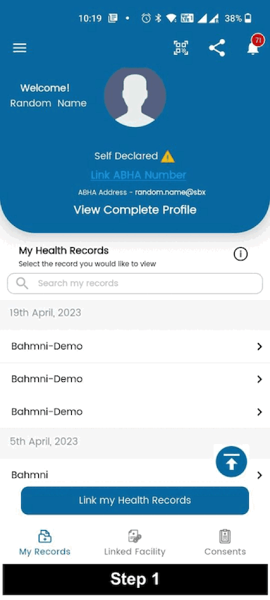 Sample report from Bahmni